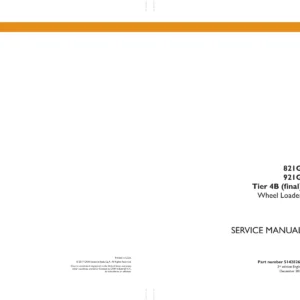 Case 821G 921G Tier 4B Wheel Loader Service Manual 51428267 2nd Edition