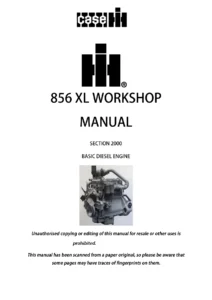 Case IH 856XL & XL Family Tractor Workshop Manual - Complete PDF Service & Repair