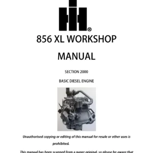 Case IH 856XL & XL Family Tractor Workshop Manual - Complete PDF Service & Repair