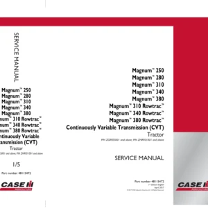 Case IH Magnum 250 280 310 340 380 CVT Rowtrac Tractor Service Manual 48115472