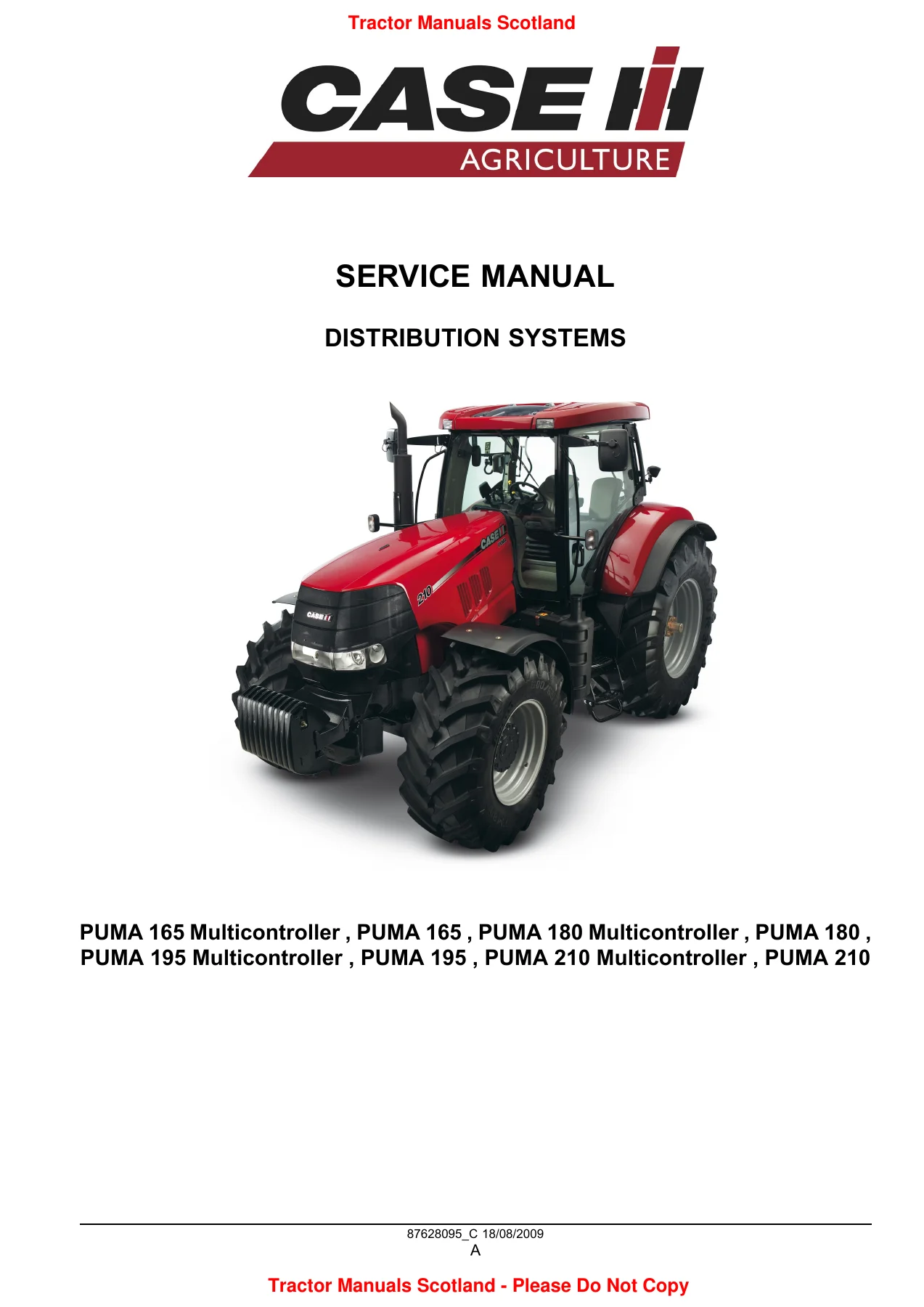 Case IH Puma 165 180 195 210 Tractor Service Repair Manual - PDF Download - Image 2