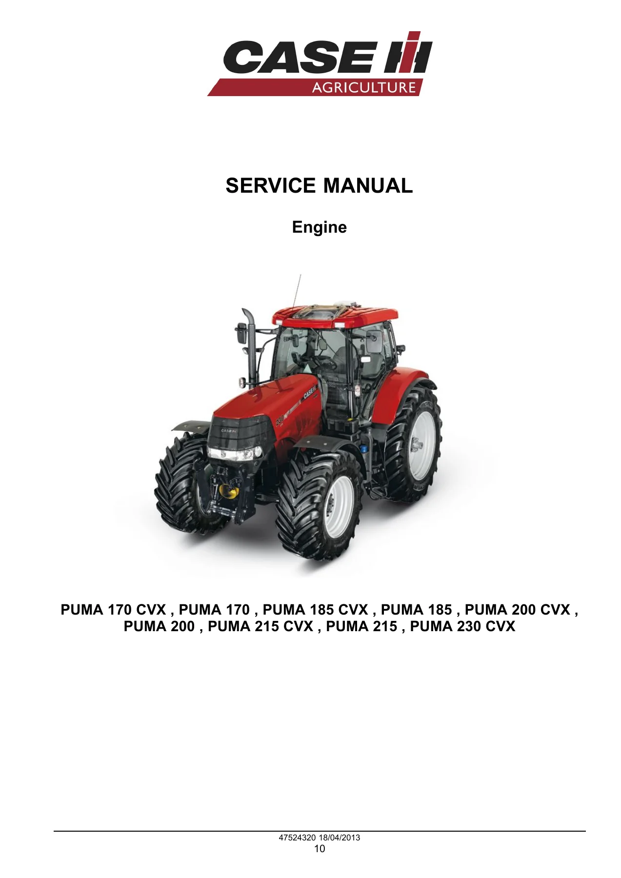 Case IH Puma 170 185 200 215 & CVX 230 Tractor Service Repair Manual 47524320 PDF - Image 3