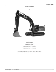 Catálogo de Peças John Deere 350GLC Escavadeira PC11300P - PDF