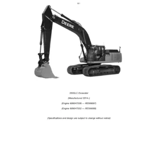 Catálogo de Peças John Deere 350GLC Escavadeira PC11300P - PDF