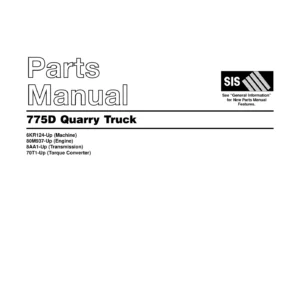 Caterpillar 775D Quarry Truck Parts Manual SEBP2761-26 – PDF Download