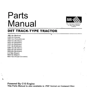 Caterpillar D8T Track-Type Tractor Parts Manual Volume 2 – J8B1-Up Serial Coverage PDF