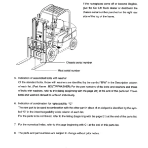 Caterpillar GP30N & GP35N Chassis and Mast Parts Manual - PDF Download
