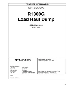 Caterpillar R1300G Load Haul Dump Parts Manual SEBP3603-04 - PDF Download