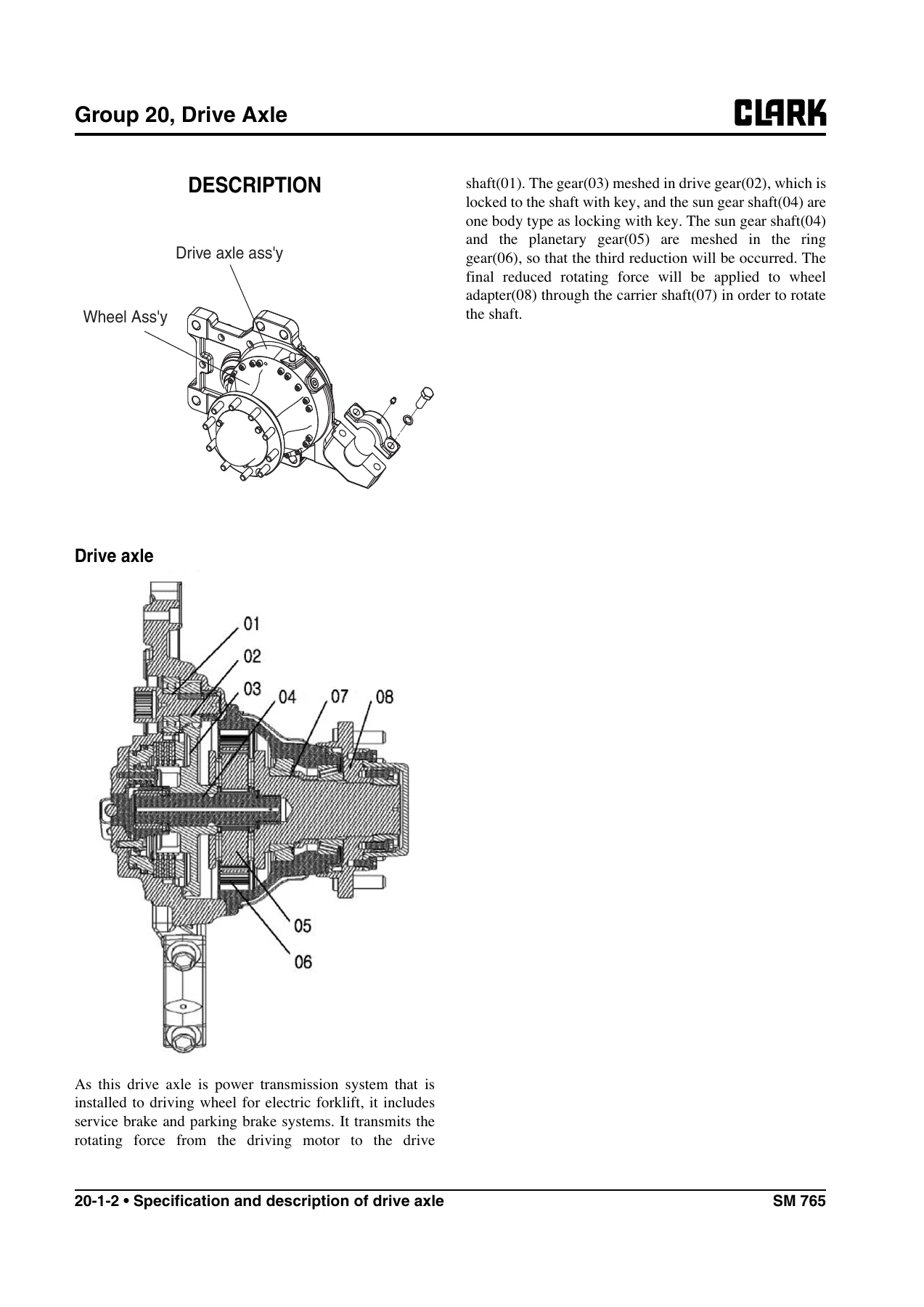 Clark GEX20 GEX25 GEX30s GEX30 GEX32 Electric Forklift Service Manual SM765 Rev 2.2 PDF - Image 3