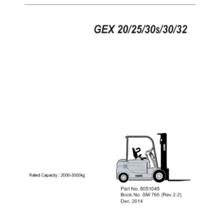 Clark GEX20 GEX25 GEX30s GEX30 GEX32 Electric Forklift Service Manual SM765 Rev 2.2 PDF