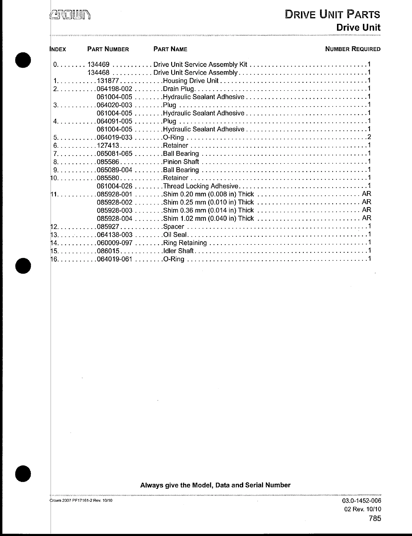Crown RM/RMD 6000 Series Service & Parts Manual - PF17910 - Image 3
