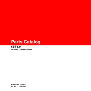 Cummins 6BT-5.9 Screw Compressor Parts Catalog 3249979 SO42047 PDF Download