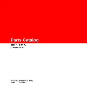 Cummins 6BTA5.9C Compressor Parts Catalog 3249984 - Illustrated Engine Parts Manual PDF
