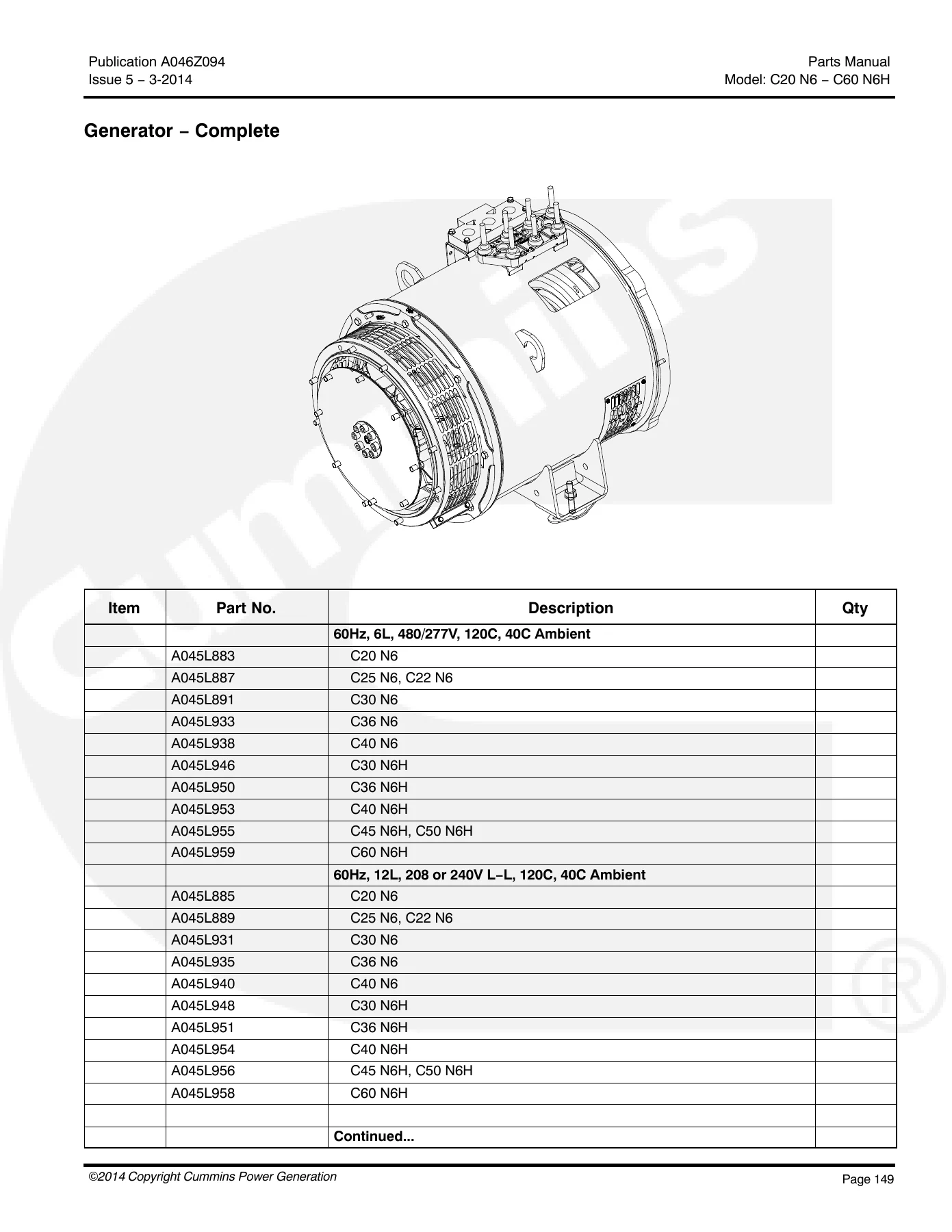 Cummins QSJ2.4 C20-C60 N6 Generator Sets Parts Manual - PowerCommand 1.1 PDF - Image 3