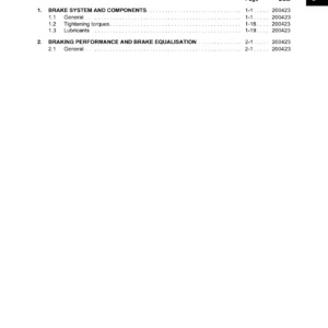 DAF CF65 CF75 CF85 Braking System Service Manual - DW23241603 Workshop Repair Guide