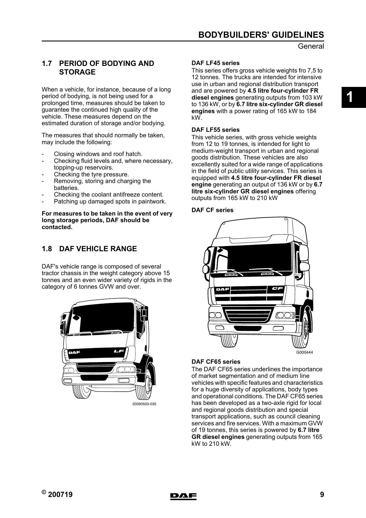 DAF LF CF XF105 Bodybuilder Guidelines 2007-19 - Chassis & Superstructure Mounting Manual PDF - Image 2