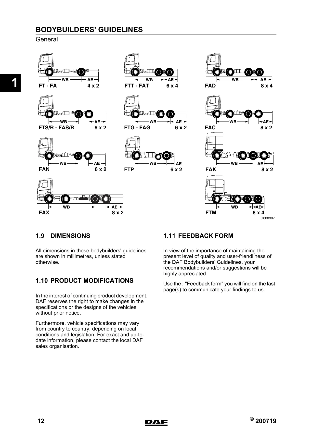 DAF LF CF XF105 Bodybuilder Guidelines 2007-19 - Chassis & Superstructure Mounting Manual PDF - Image 3