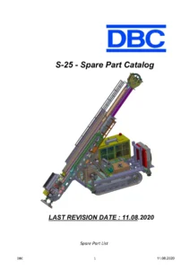 DBC S-25 Drill Spare Parts Catalog 2020 - PDF Parts Manual