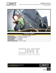 DMT AMW-111-E-44 K3 Anchor Mooring Winch Technical Manual - Order 219138