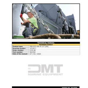 DMT MW-022-44c-E-117 Mooring Winch Technical Manual (117 kN) - Order 219138 PDF
