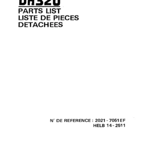 Daewoo DH320 Excavator Parts Manual 2021-7051EF PDF - English and French Parts Catalog Download