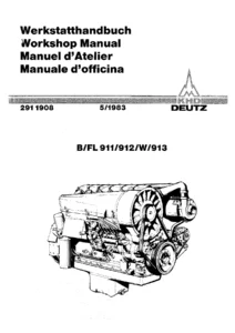 Deutz B/FL 911/912/W/913 Air-Cooled Diesel Engine Workshop Manual - Multilingual PDF