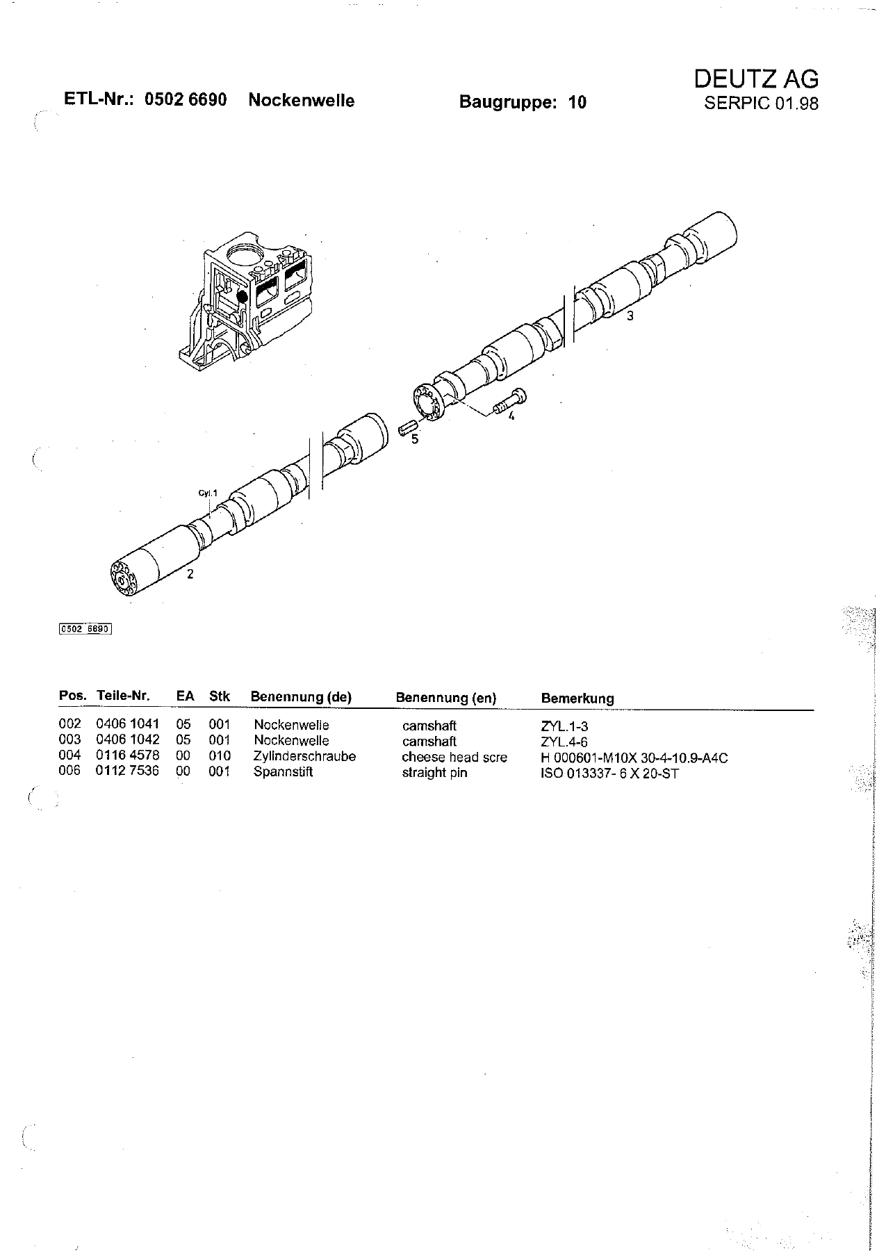 Deutz SBV6M628 Spare Parts Catalog 05379503-05 - Complete Engine Parts Manual PDF - Image 2