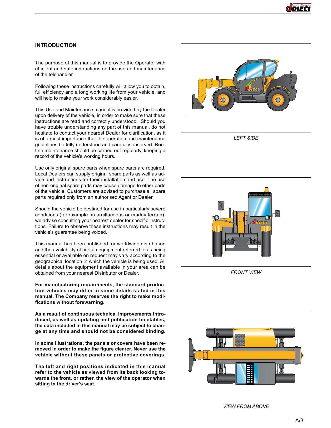 Dieci Agri Max, Agri Power & Agri Star Telehandler Operation and Maintenance Manual – PDF Download - Image 2