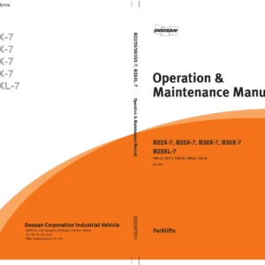 Doosan B22X-7 B25X-7 B30X-7 B35X-7 B25XL-7 Forklift Operation & Maintenance Manual - 80 Volt Electric PDF