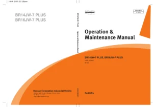 Doosan BR14JW-7 PLUS BR16JW-7 PLUS 48V Reach Truck Operation & Maintenance Manual - SB2438E01 PDF