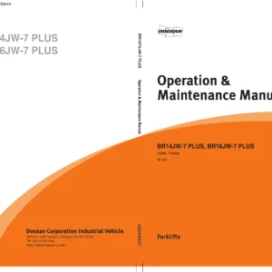 Doosan BR14JW-7 PLUS BR16JW-7 PLUS 48V Reach Truck Operation & Maintenance Manual - SB2438E01 PDF