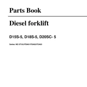 Doosan D15S-5 D18S-5 D20SC-5 Diesel Forklift Parts Book SB1127 PDF