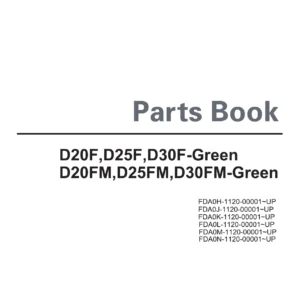 Doosan D20F D25F D30F D20FM D25FM D30FM Green Lift Truck Parts Book YSB3002E00 - PDF Download