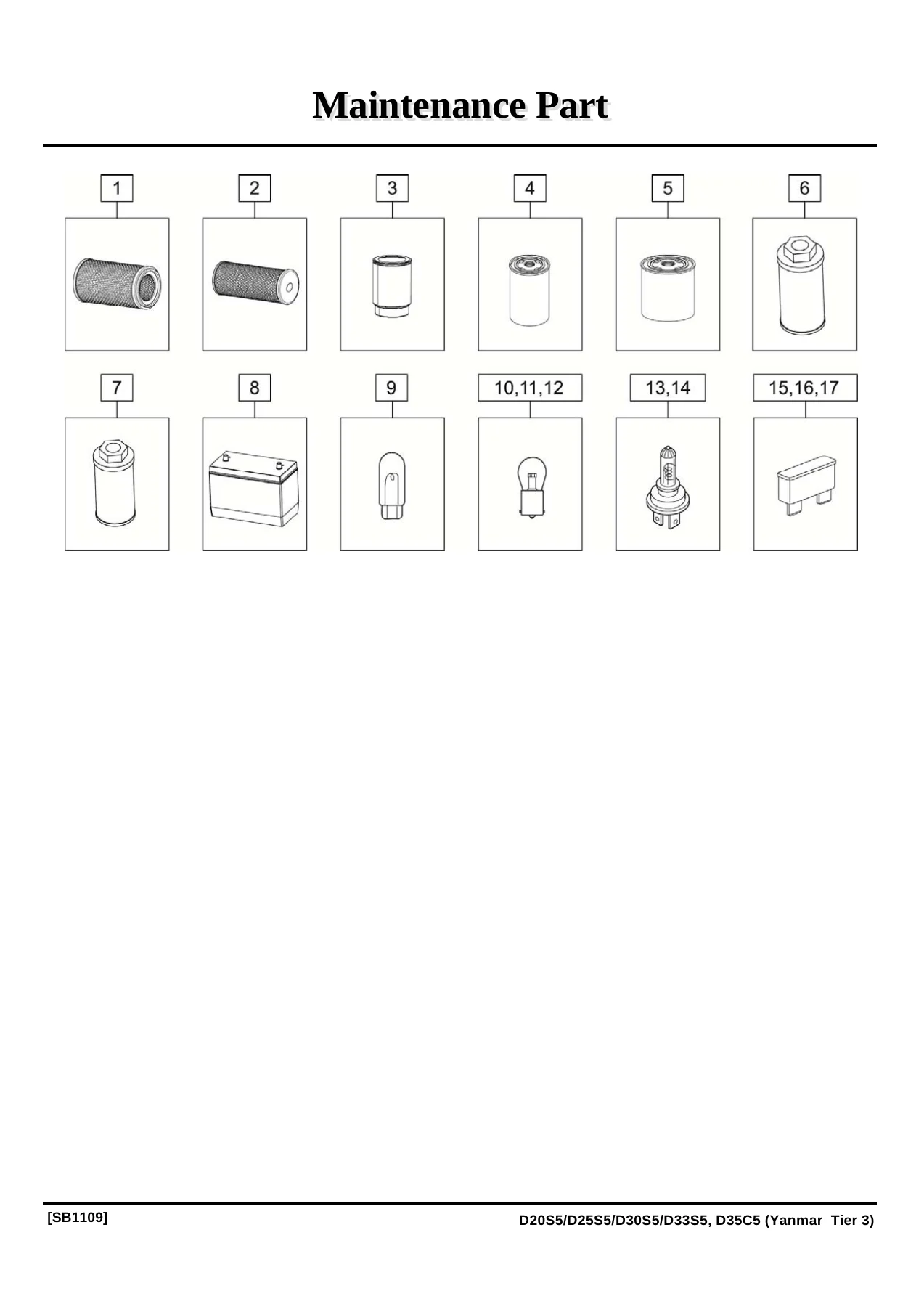 Doosan D20S-5 D25S-5 D30S-5 D33S-5 D35C-5 Forklift Parts Catalog Manual SB1109E17 PDF - Image 2