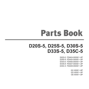 Doosan D20S-5 D25S-5 D30S-5 D33S-5 D35C-5 Forklift Parts Catalog Manual SB1109E17 PDF
