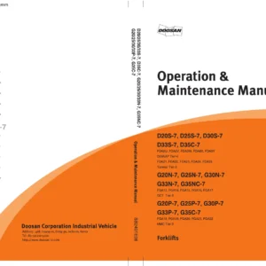 Doosan D20S-7 D25S-7 D30S-7 D33S-7 D35C-7 and G20N-7 G25N-7 G30N-7 G33N-7 G35NC-7 Forklift Operation & Maintenance Manual - PDF