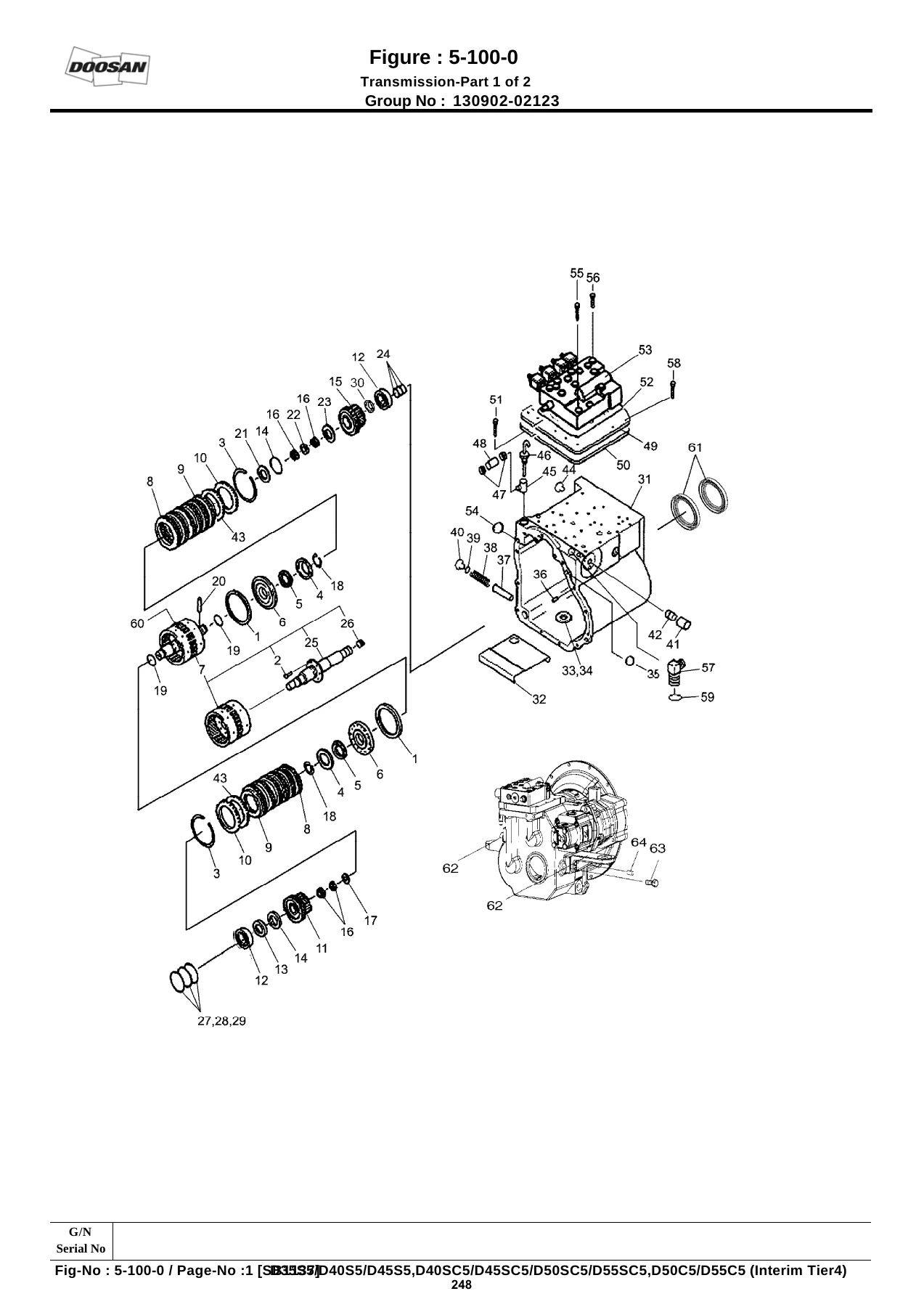 Doosan D35S-5 D40S-5 D45S-5 D50C-5 D55C-5 D40SC-5 D45SC-5 D50SC-5 D55SC-5 Forklift Parts Book SB1137E01 - Image 3