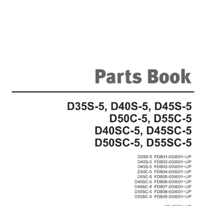 Doosan D35S-5 D40S-5 D45S-5 D50C-5 D55C-5 SC Series Lift Truck Parts Book SB1097E11