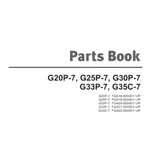 Doosan G20P-7 / G25P-7 / G30P-7 / G33P-7 / G35C-7 Forklift Parts Book SB1263E02 (MMC 2.4L) PDF Download