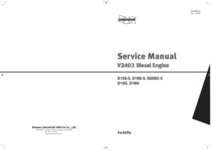 Doosan V2403 Diesel Engine Service Manual SB4400E00 – D15S-5 D18S-5 D20SC-5 D15G D18G PDF