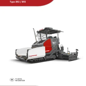 Dynapac SD2500C & SD2500CS Paver Finisher Operating Instructions Manual 4812067534 - Type 892 / 893 PDF