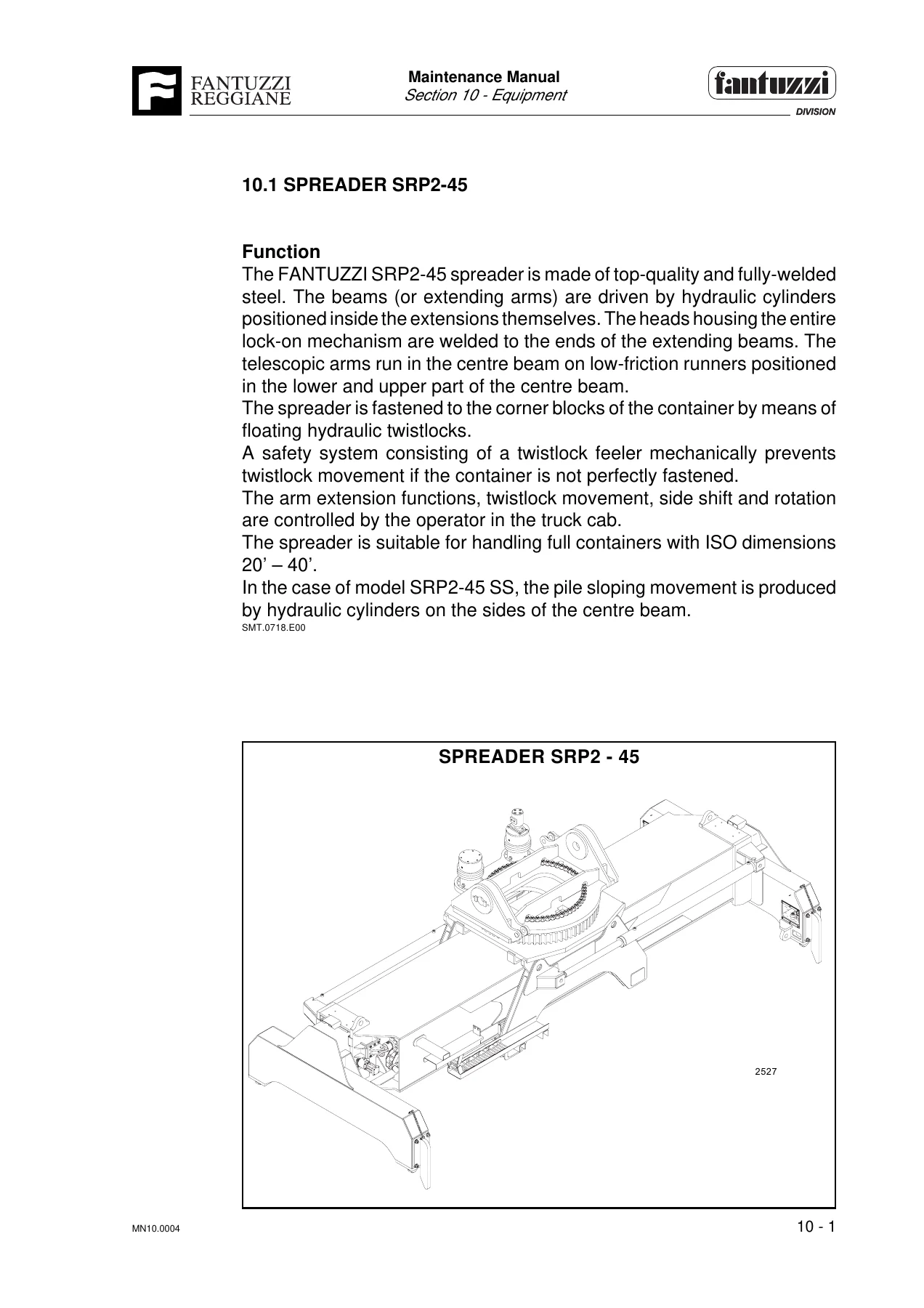 Fantuzzi Reggiane CS 45 KS Container Stacker Operator & Maintenance Manual - Image 3