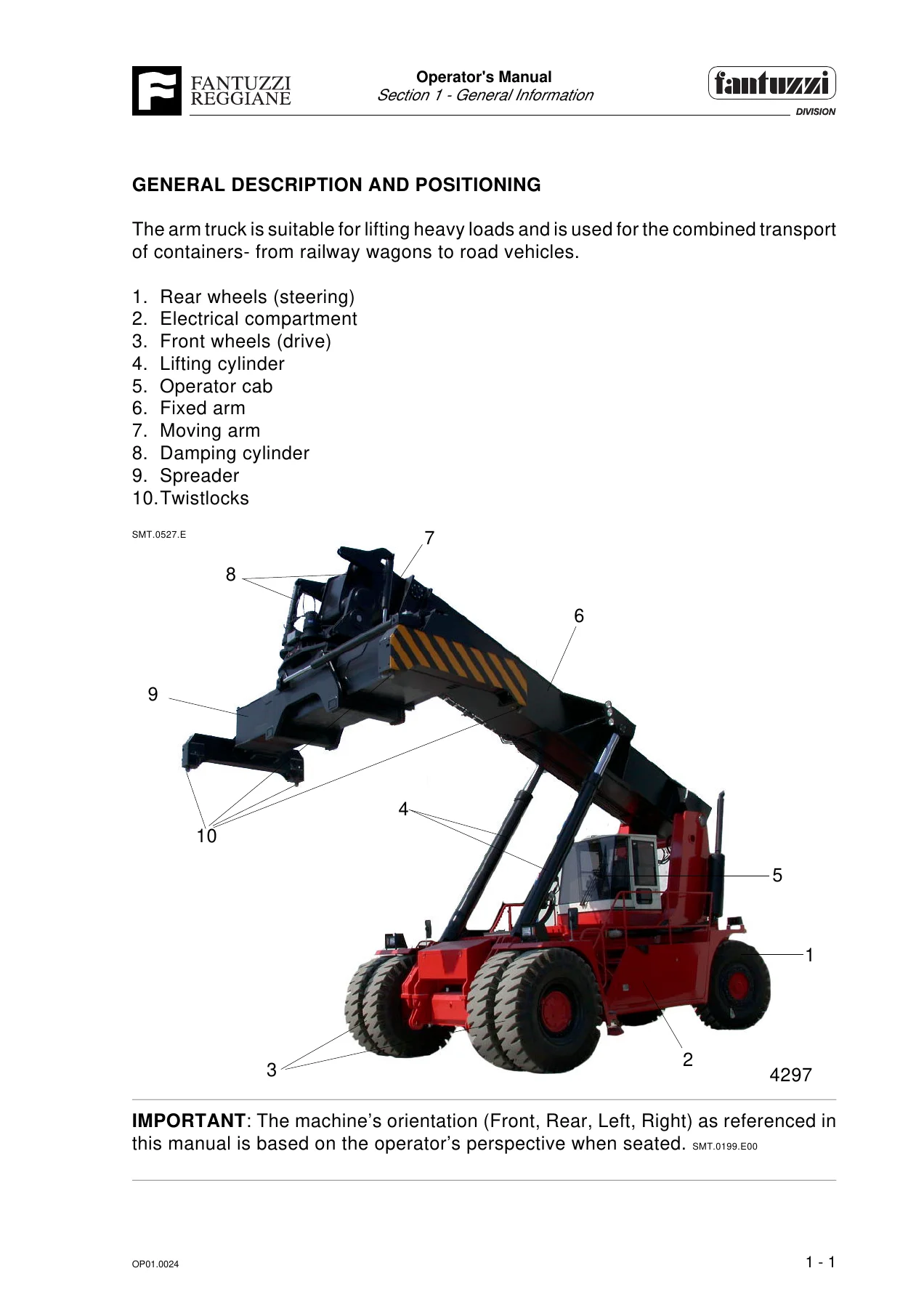 Fantuzzi Reggiane CS 45 KS Container Stacker Operator and Maintenance Manual - Image 2