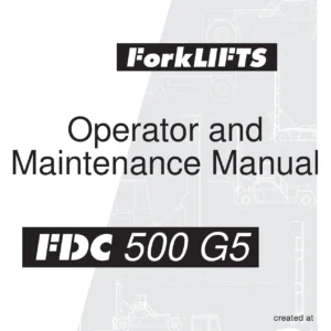 Fantuzzi Reggiane FDC 500 G5 Container Handler Forklift Operator and Maintenance Manual