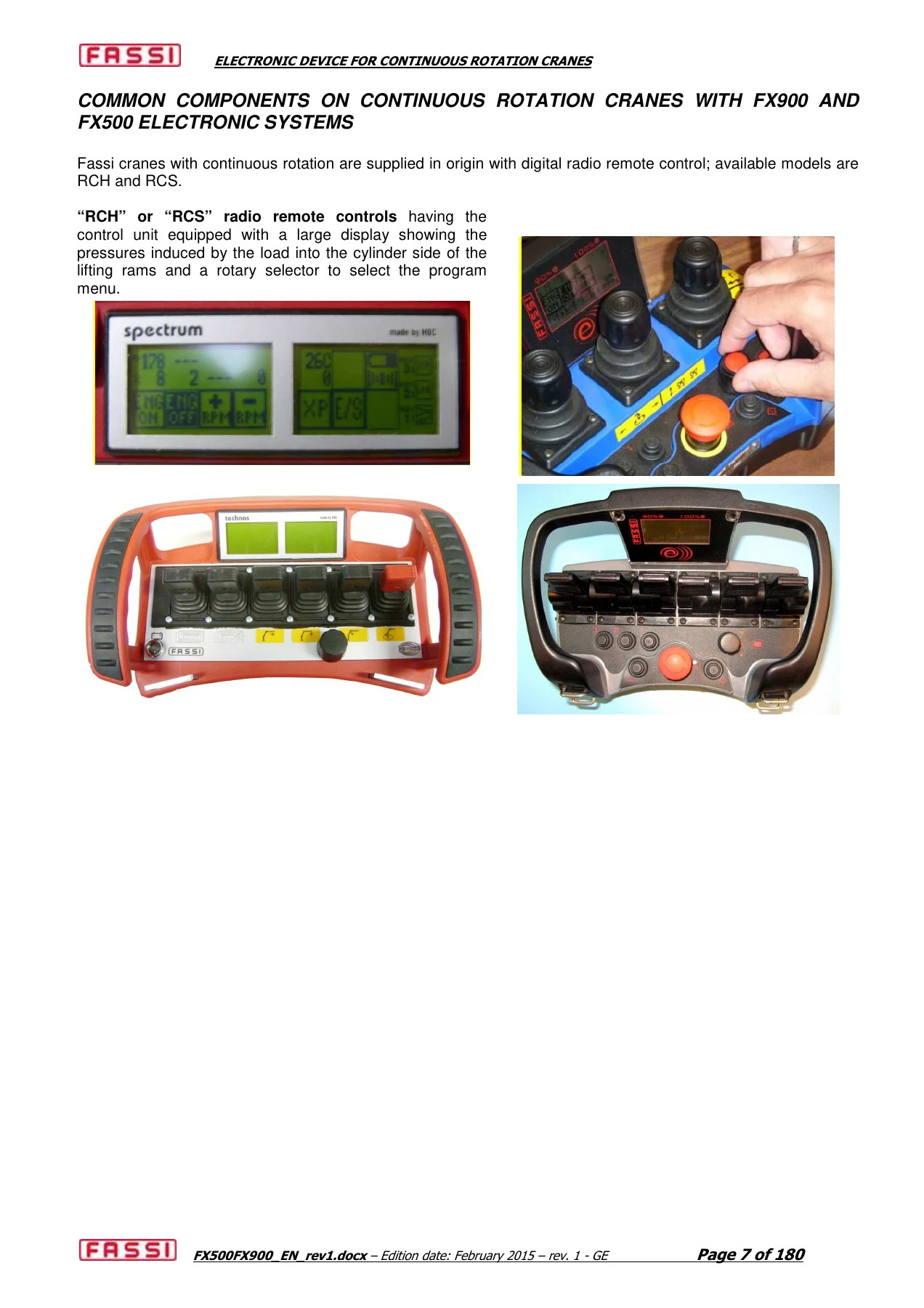 Fassi FX500 FX900 Electronic Devices Service and Diagnostic Manual 2015 - Continuous Rotation Cranes - Image 3