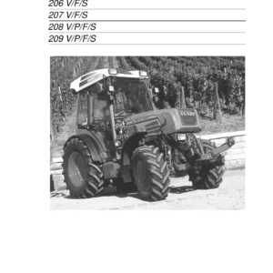 Fendt 206 207 208 209 V/F/P/S Tractor Operating Manual - PDF Download