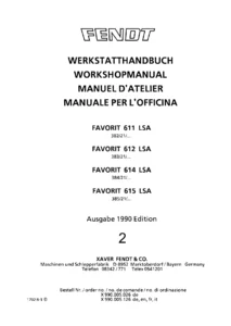 Fendt Favorit 611 612 614 615 LSA Workshop Manual - 1990 Multilingual Repair Guide