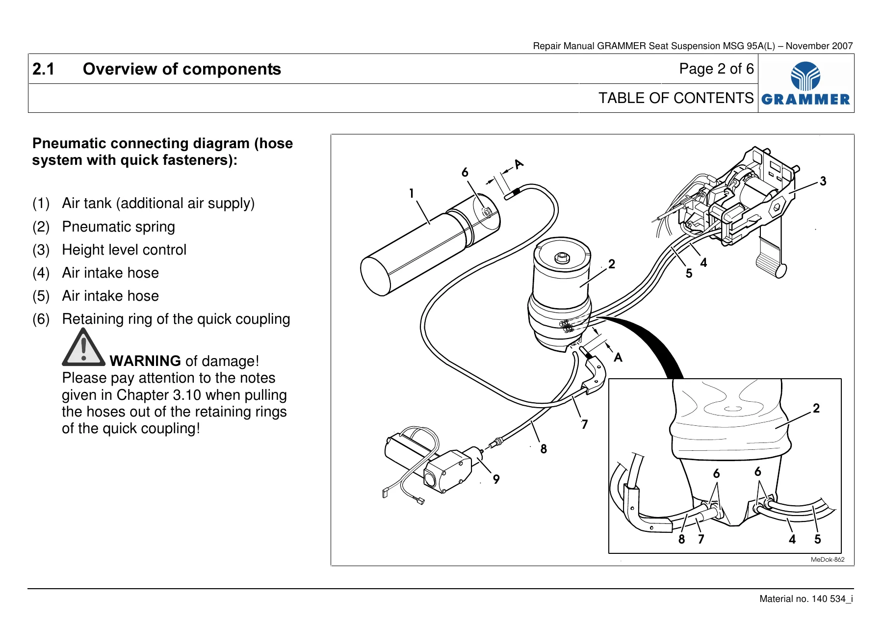 GRAMMER MSG 95A(L) Seat Suspension Repair Manual 2007 - Instant PDF Download - Image 3