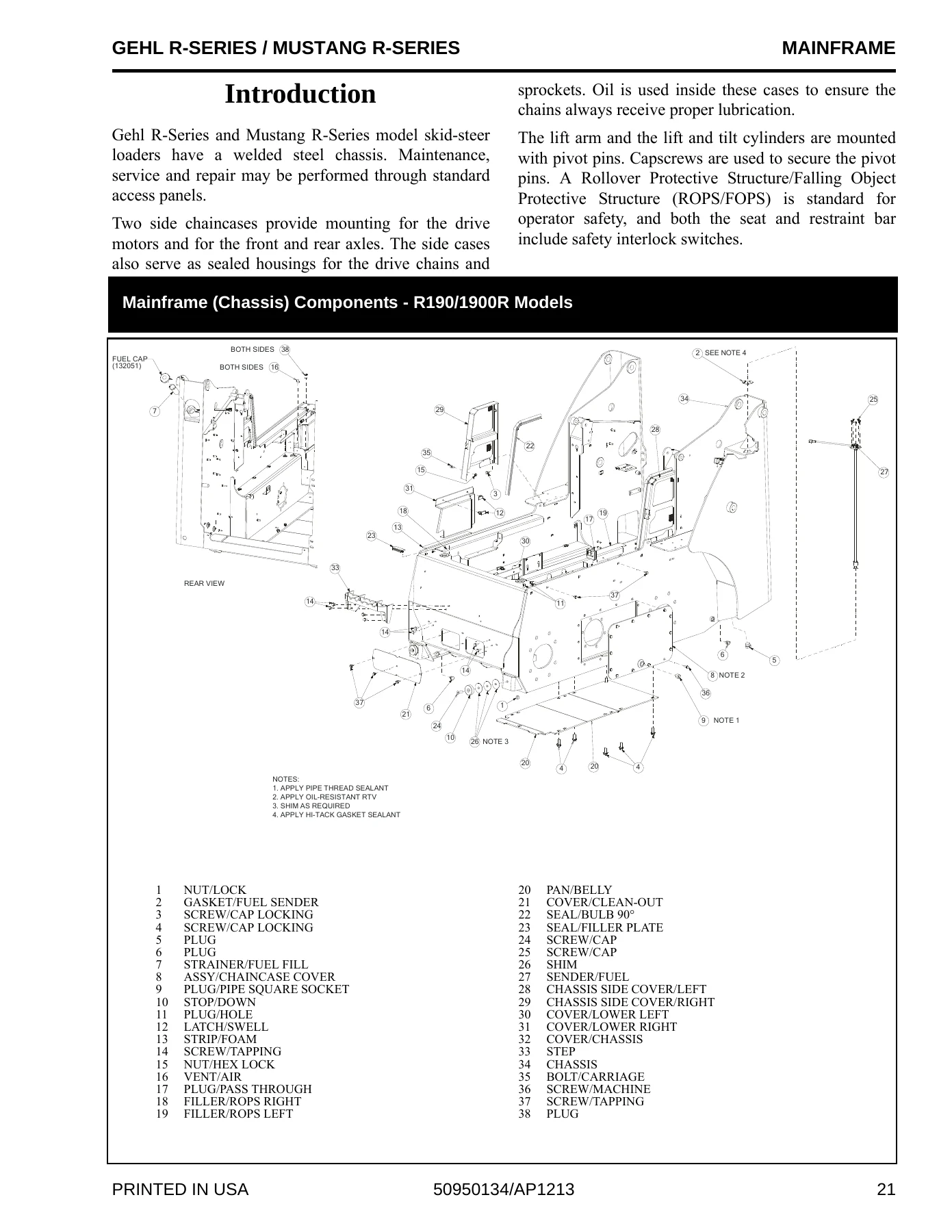 Gehl R190 R220 R260 & Mustang 1900R 2200R 2600R Skid-Steer Loader Service Repair Manual PDF - Form 50950134 - Image 2