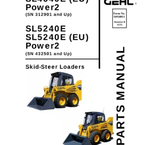 Gehl SL4640E SL5240E Power2 Skid Steer Loader Parts Manual PDF